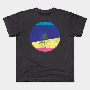 Retro Palm Tree and Beach Kids T-Shirt